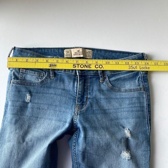 HOLLISTER Super Skinny Medium Wash Ripped Jeans, 3R - Picture 5 of 11